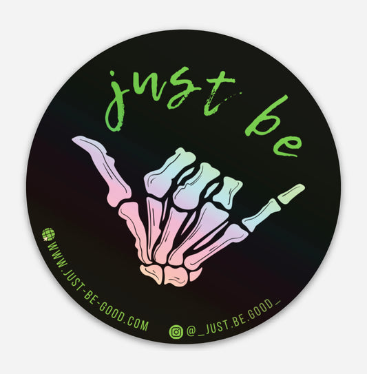 Skeleton Shaka - holographic sticker